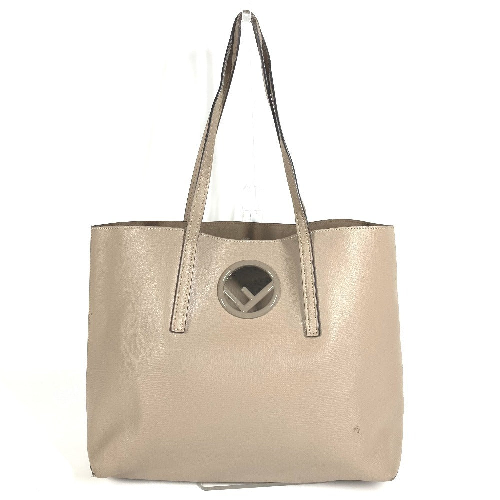 FENDI ポーチ付き ロゴ エフイズ カバン 肩掛け トートバッグ ショルダーバッグ レザー ユニセックス ベージュ