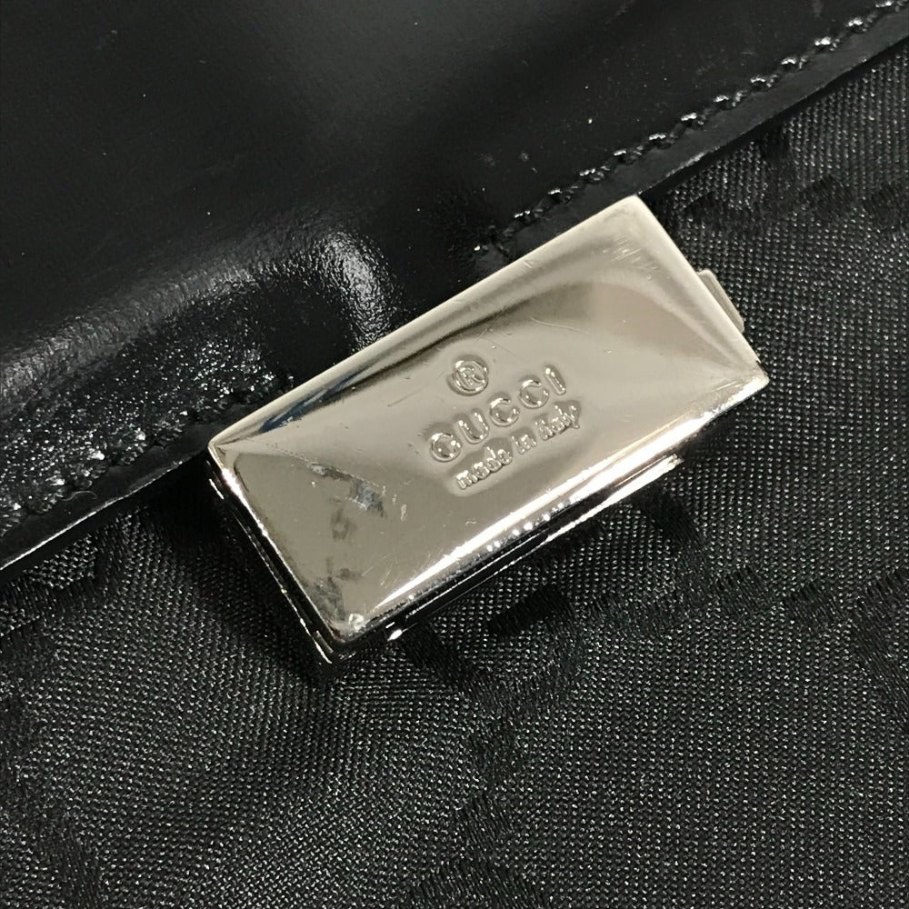 GUCCI 001 3175 Double Pocket GG Logo Bag Shoulder Bag Handbag Shoulder Bag Leather/Nylon Unisex Black