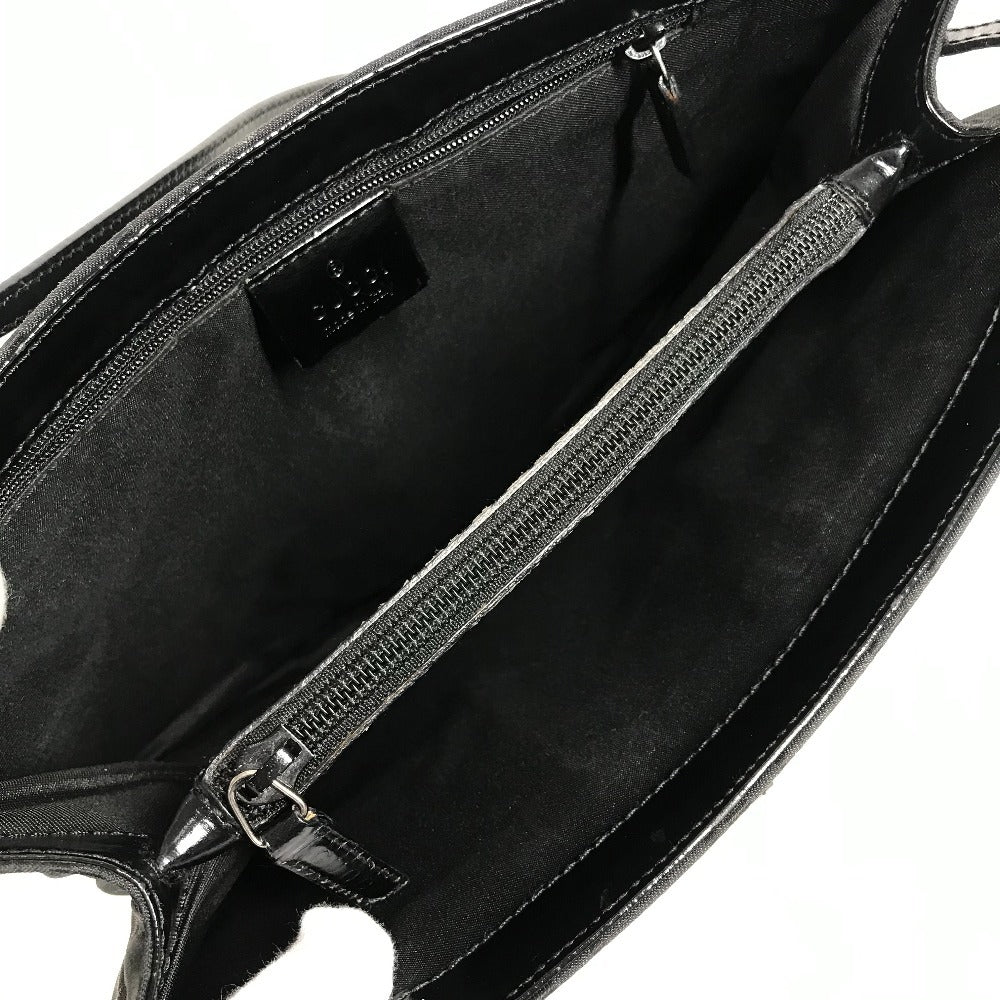 GUCCI 001 3175 Double Pocket GG Logo Bag Shoulder Bag Handbag Shoulder Bag Leather/Nylon Unisex Black