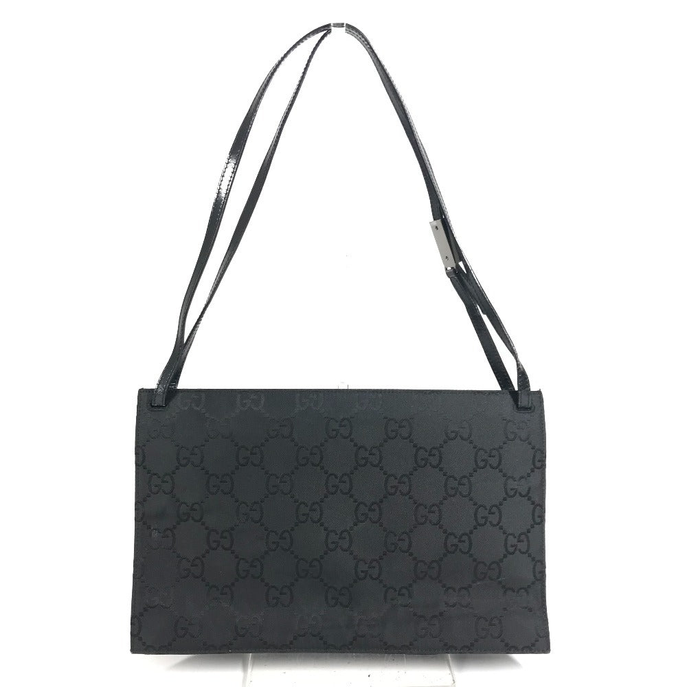 GUCCI 001 3175 Double Pocket GG Logo Bag Shoulder Bag Handbag Shoulder Bag Leather/Nylon Unisex Black