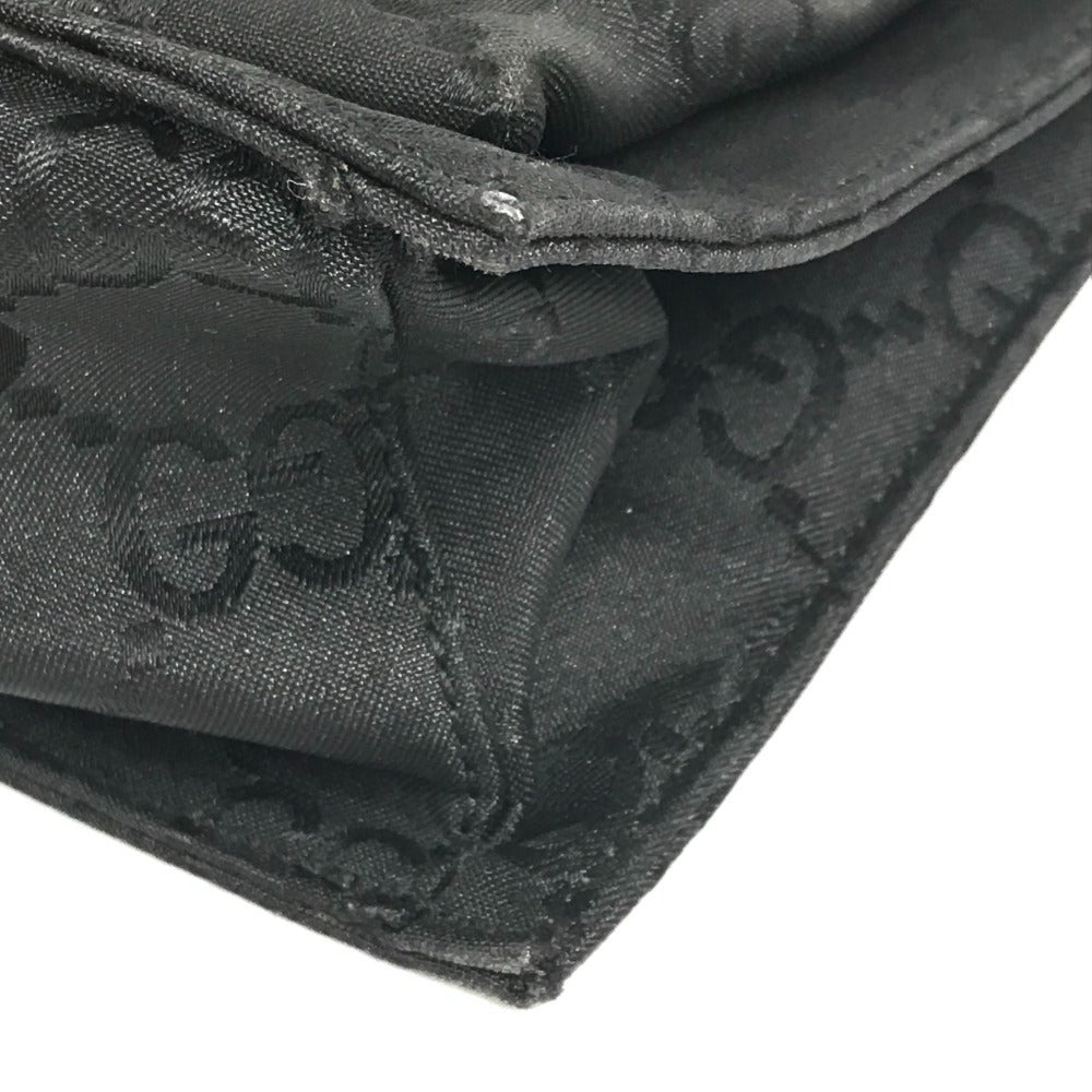 GUCCI 001 3175 Double Pocket GG Logo Bag Shoulder Bag Handbag Shoulder Bag Leather/Nylon Unisex Black
