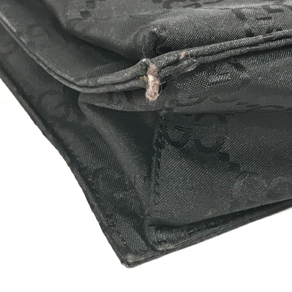 GUCCI 001 3175 Double Pocket GG Logo Bag Shoulder Bag Handbag Shoulder Bag Leather/Nylon Unisex Black