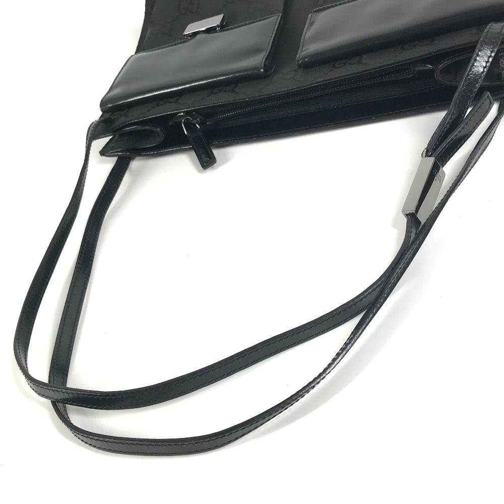 GUCCI 001 3175 Double Pocket GG Logo Bag Shoulder Bag Handbag Shoulder Bag Leather/Nylon Unisex Black