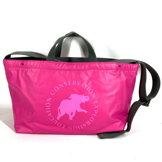 HUNTING WORLD Bicolor Logo Bag Crossbody Tote Bag 2WAY Bag Shoulder Bag Battue Cloth Unisex Pink