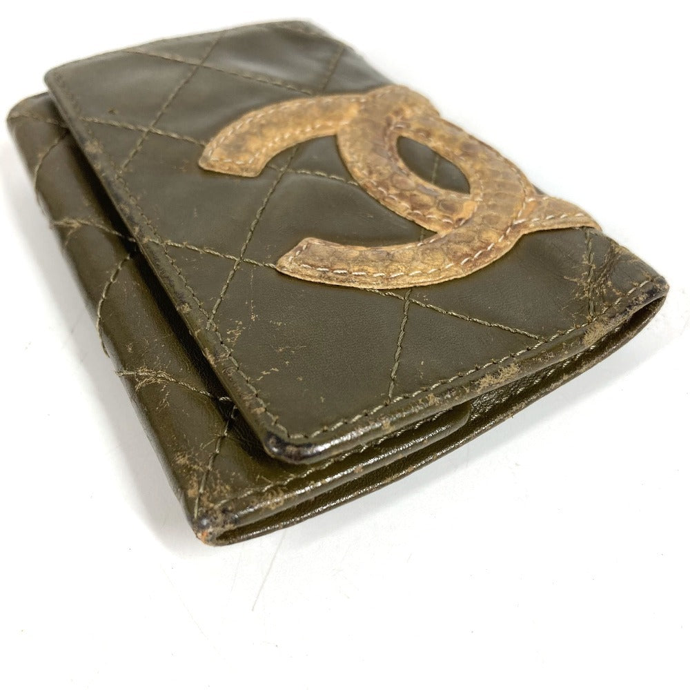 CHANEL A26723 カンボンライン CC ココマーク 6連 鍵 キーケース レザー レディース カーキ