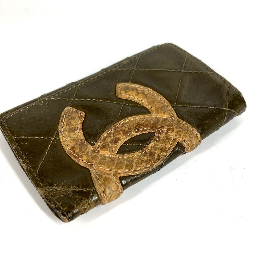 CHANEL A26723 カンボンライン CC ココマーク 6連 鍵 キーケース レザー レディース カーキ