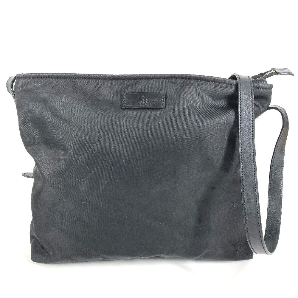 GUCCI 308840 GG Logo All Over Pattern Bag Crossbody Shoulder Bag Leather/Nylon Unisex Black