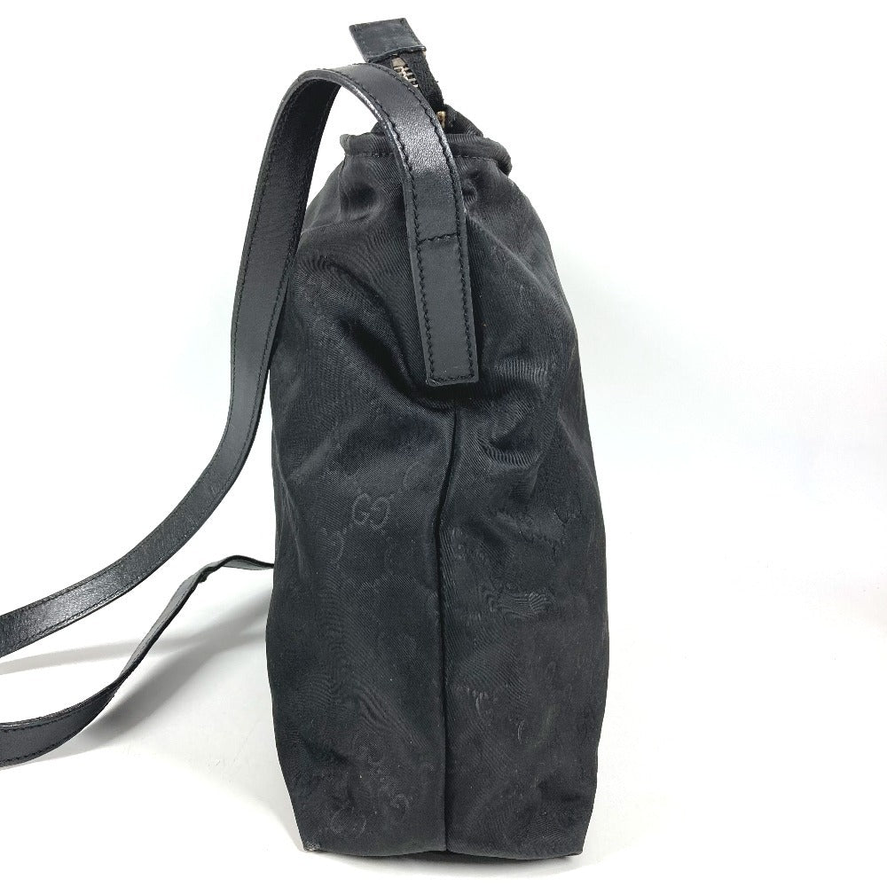 GUCCI 308840 GG Logo All Over Pattern Bag Crossbody Shoulder Bag Leather/Nylon Unisex Black