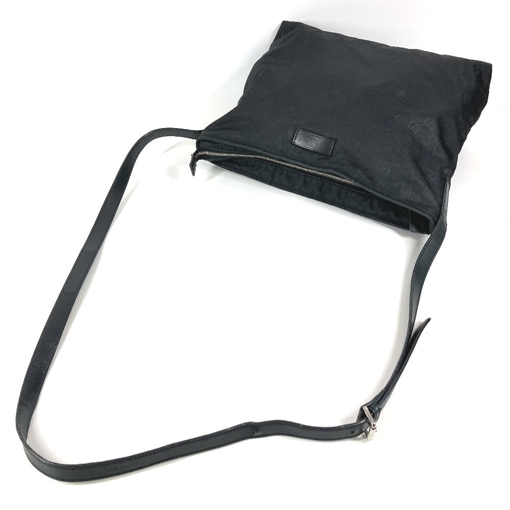 GUCCI 308840 GG Logo All Over Pattern Bag Crossbody Shoulder Bag Leather/Nylon Unisex Black