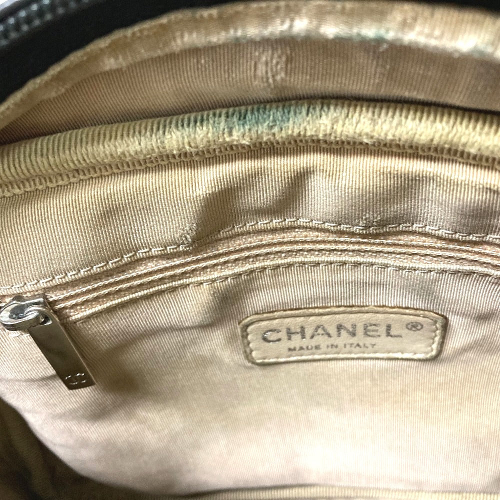 CHANEL Logo CC Coco Mark All-over Pattern Bag Crossbody Pochette Shoulder Bag Leather Unisex Black