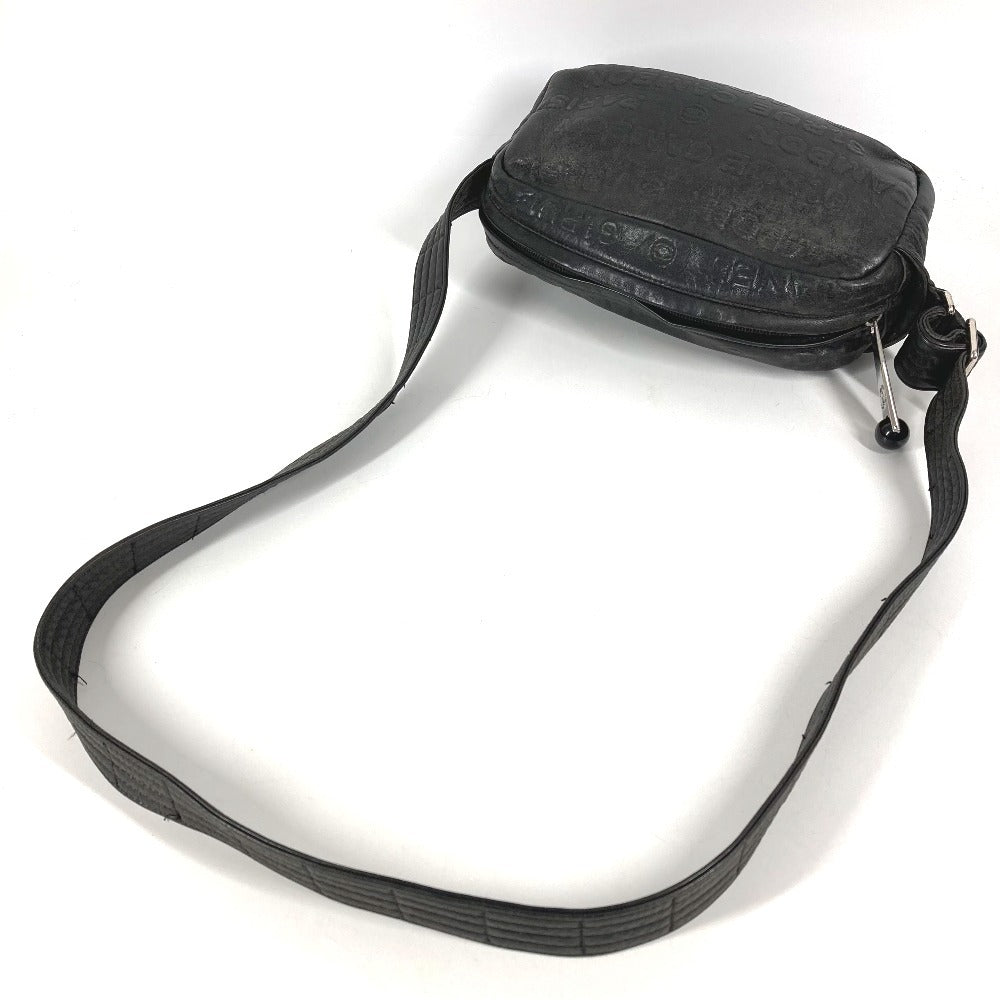 CHANEL Logo CC Coco Mark All-over Pattern Bag Crossbody Pochette Shoulder Bag Leather Unisex Black