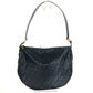 FENDI ZUCCA Logo Shoulder Bag Leather/Nylon Unisex Black