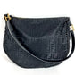 FENDI ZUCCA Logo Shoulder Bag Leather/Nylon Unisex Black