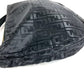 FENDI ZUCCA Logo Shoulder Bag Leather/Nylon Unisex Black