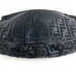 FENDI ZUCCA Logo Shoulder Bag Leather/Nylon Unisex Black
