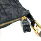 FENDI ZUCCA Logo Shoulder Bag Leather/Nylon Unisex Black
