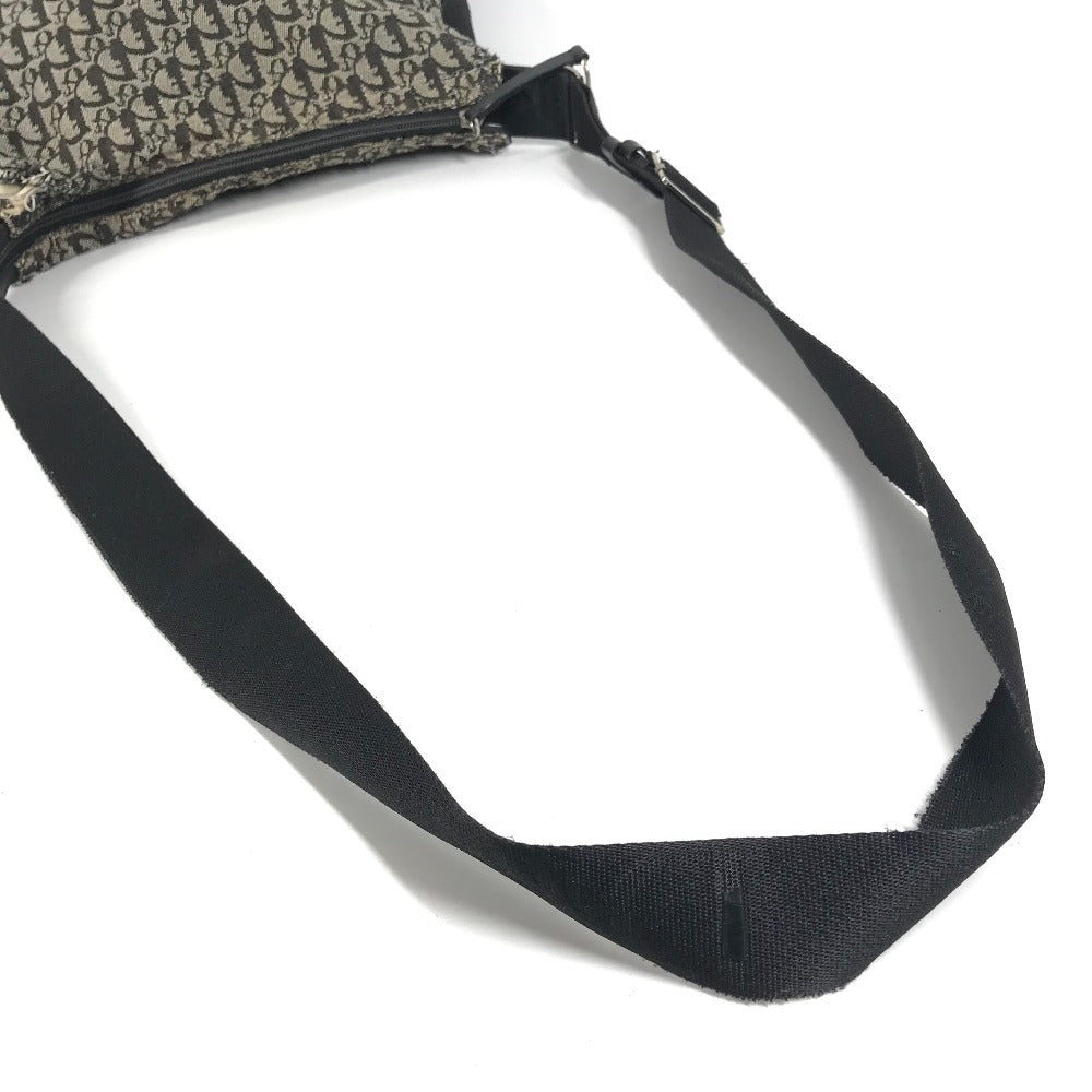 Dior Trotter Logo Crossbody Shoulder Bag Leather/Canvas Unisex Black