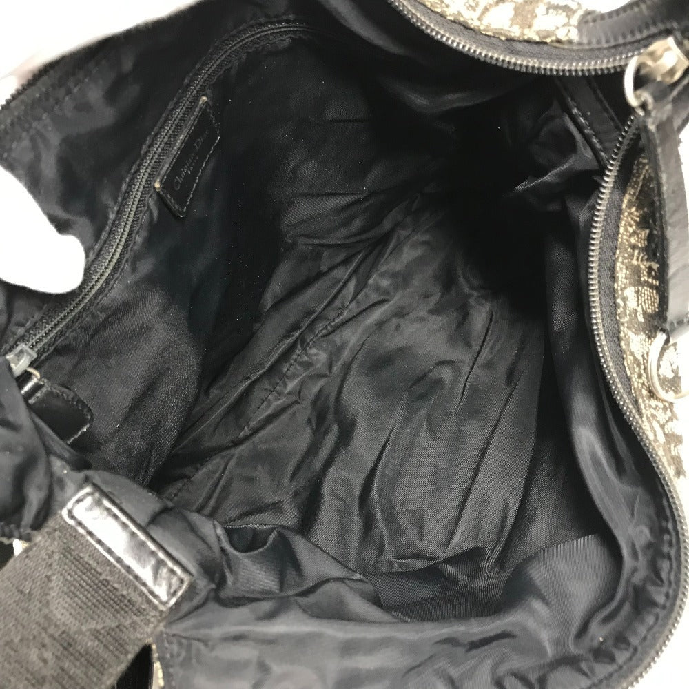 Dior Trotter Logo Crossbody Shoulder Bag Leather/Canvas Unisex Black