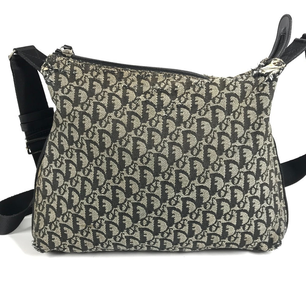 Dior Trotter Logo Crossbody Shoulder Bag Leather/Canvas Unisex Black