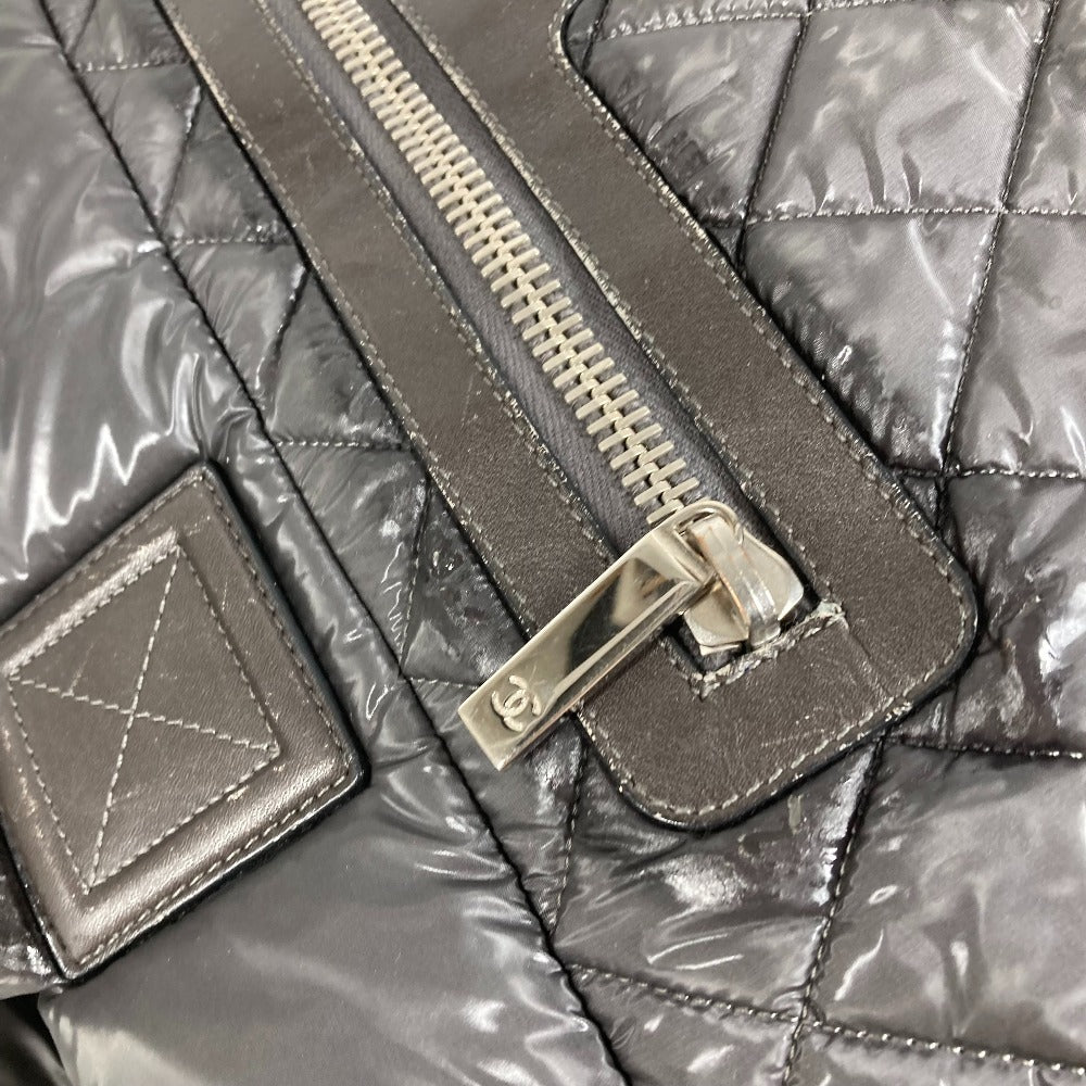 CHANEL A48611 CC ロゴ ココマーク コココクーン ミディアム トート 肩掛け カバン ショルダーバッグ ナイロン ユニセックス グレー