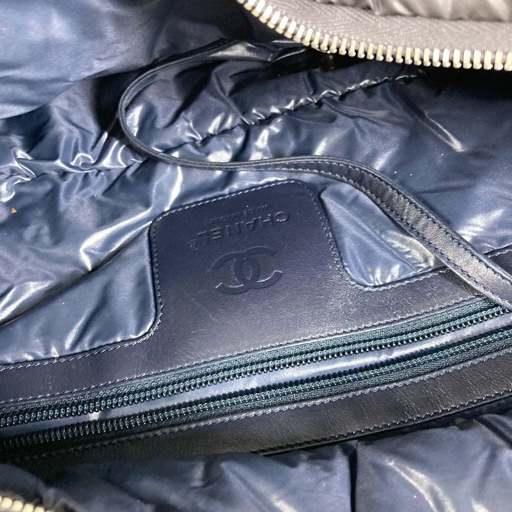 CHANEL A48611 CC ロゴ ココマーク コココクーン ミディアム トート 肩掛け カバン ショルダーバッグ ナイロン ユニセックス グレー
