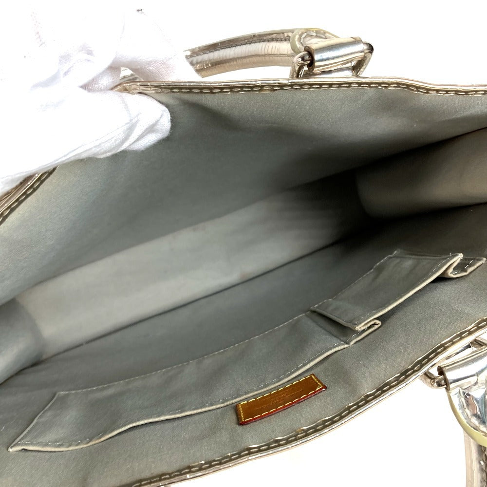 LOUIS VUITTON M40269 モノグラムミロワール サックプラ カバン トートバッグ 縦型 ハンドバッグ レザー ユニセックス アルジャン シルバー
