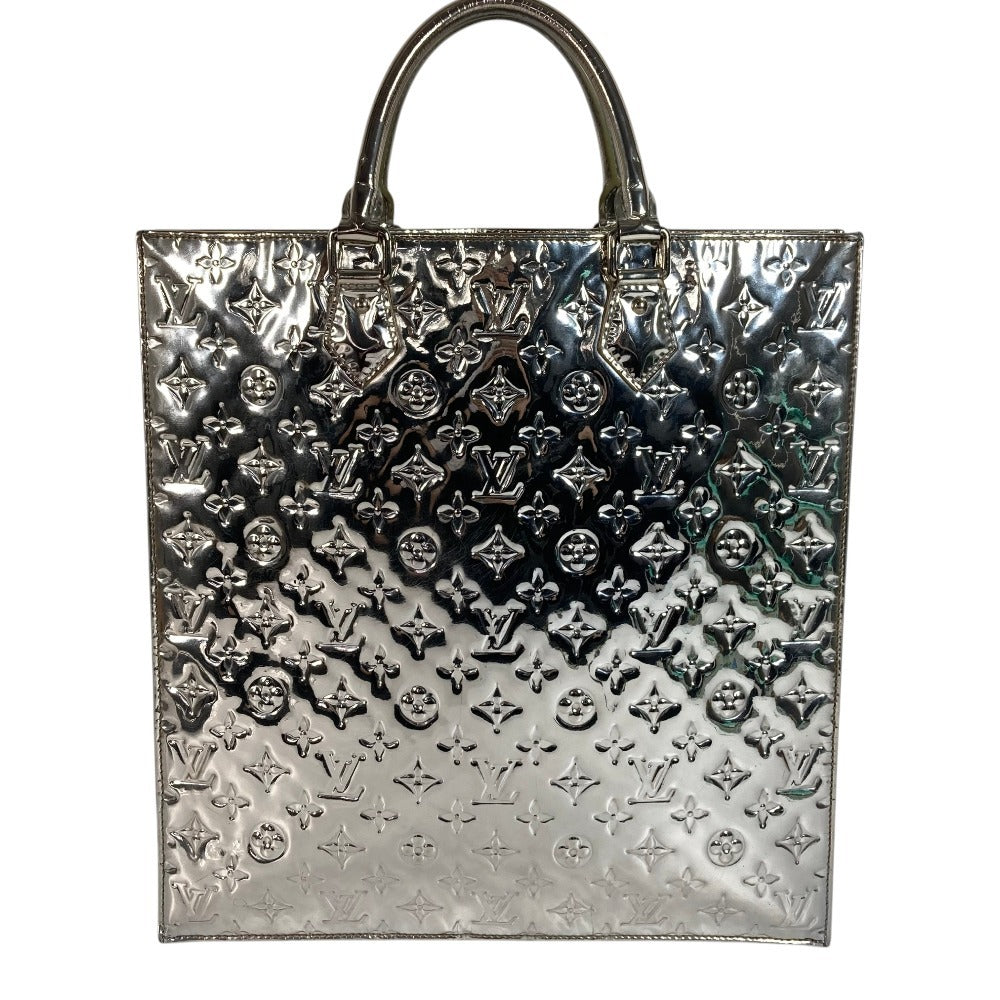 LOUIS VUITTON M40269 モノグラムミロワール サックプラ カバン トートバッグ 縦型 ハンドバッグ レザー ユニセックス アルジャン シルバー