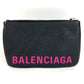 BALENCIAGA 545773 Logo Bi-Color Bag Second Bag Pouch Clutch Bag Leather Unisex Black