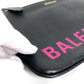BALENCIAGA 545773 Logo Bi-Color Bag Second Bag Pouch Clutch Bag Leather Unisex Black