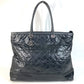 CHANEL CC Coco Mark Logo Charm Matelasse Quilted Shoulder Tote Bag Boston Bag Handbag Shoulder Bag Coated Canvas Unisex Black