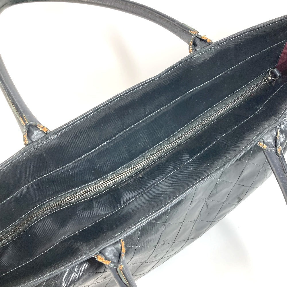 CHANEL CC Coco Mark Logo Charm Matelasse Quilted Shoulder Tote Bag Boston Bag Handbag Shoulder Bag Coated Canvas Unisex Black