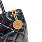 CHANEL A01804 CC ココマーク ロゴ 復刻トート ハンドバック カバン ショルダーバッグ 肩掛け トートバッグ エナメル レディース ブラック