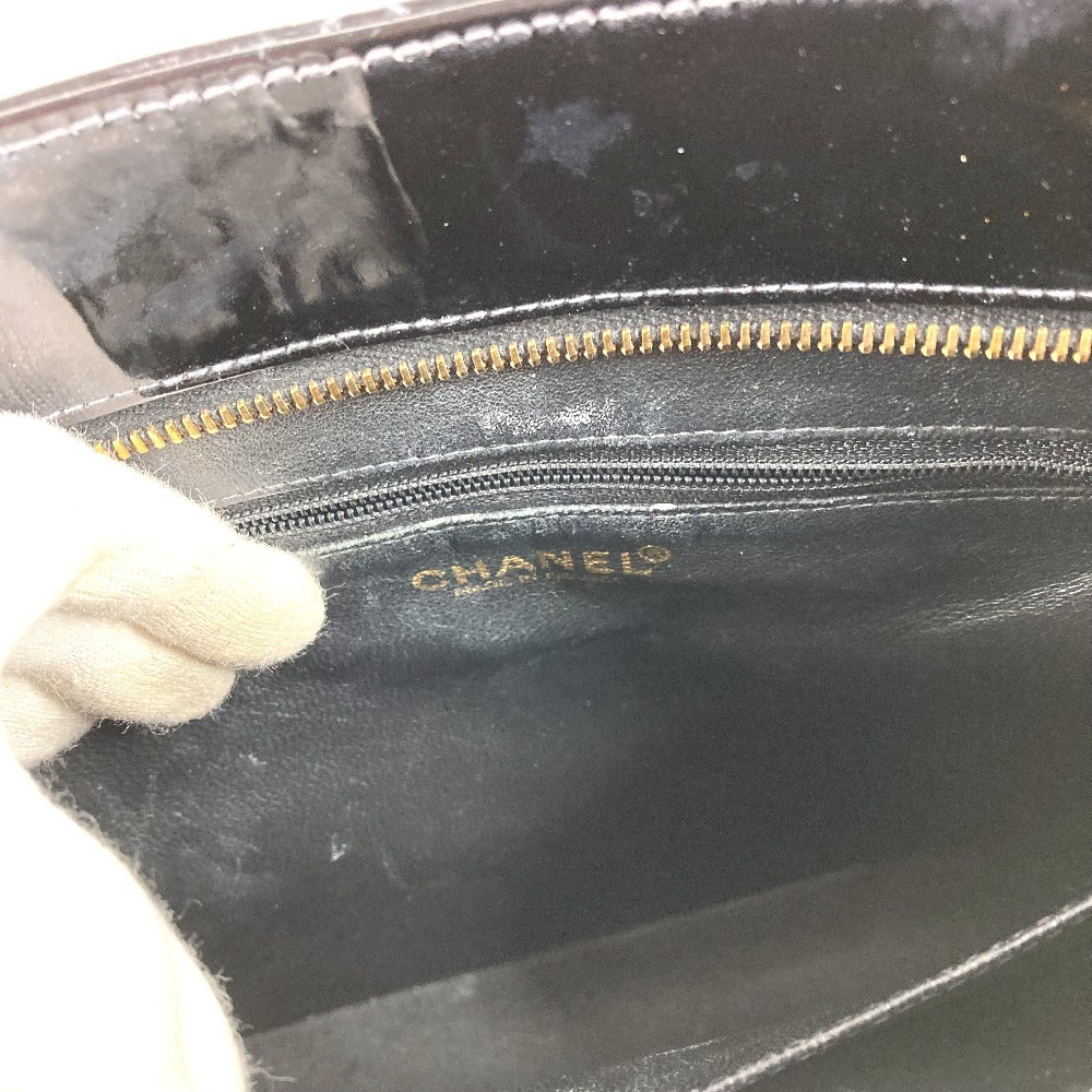 CHANEL A01804 CC ココマーク ロゴ 復刻トート ハンドバック カバン ショルダーバッグ 肩掛け トートバッグ エナメル レディース ブラック