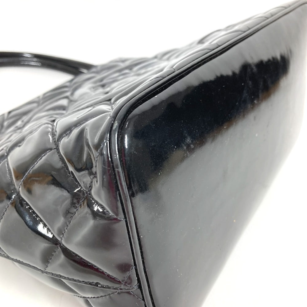 CHANEL A01804 CC ココマーク ロゴ 復刻トート ハンドバック カバン ショルダーバッグ 肩掛け トートバッグ エナメル レディース ブラック