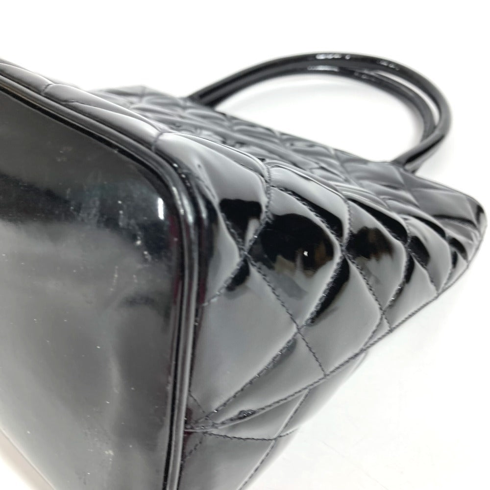 CHANEL A01804 CC ココマーク ロゴ 復刻トート ハンドバック カバン ショルダーバッグ 肩掛け トートバッグ エナメル レディース ブラック