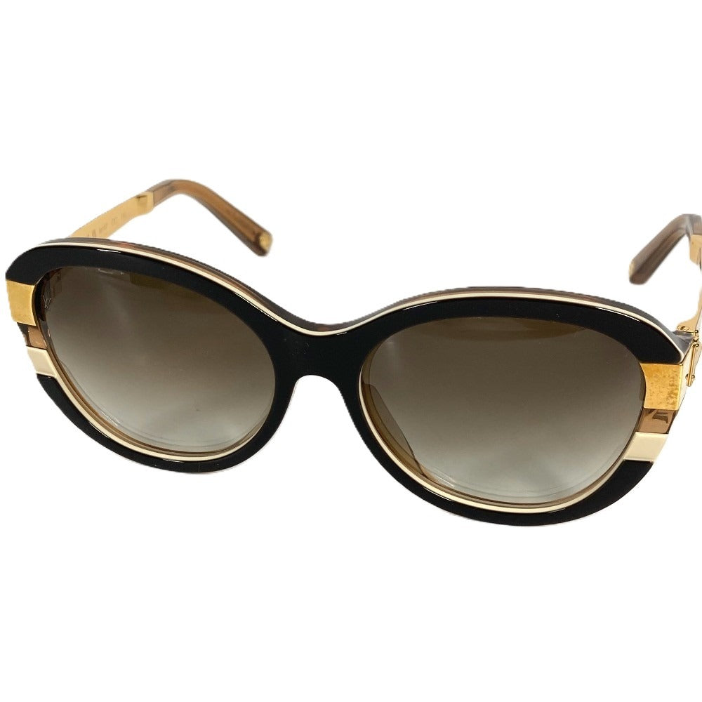 LOUIS VUITTON Z0487E Petit Suppçon Cat Eye Glasses Eyewear Spectacles Sunglasses Metal Unisex Gold