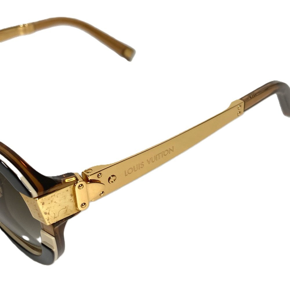 LOUIS VUITTON Z0487E Petit Suppçon Cat Eye Glasses Eyewear Spectacles Sunglasses Metal Unisex Gold