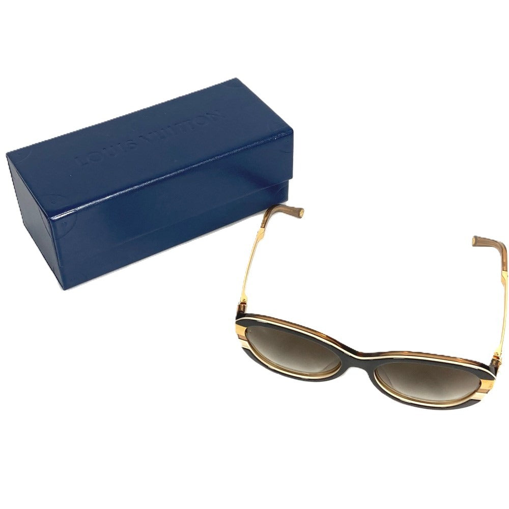 LOUIS VUITTON Z0487E Petit Suppçon Cat Eye Glasses Eyewear Spectacles Sunglasses Metal Unisex Gold