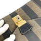 FENDI Vintage Pequin Document Bag Flap Second Bag Clutch Bag PVC/Leather Unisex Khaki