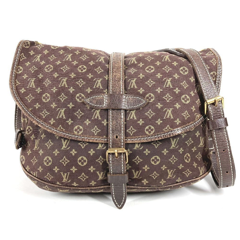 LOUIS VUITTON M95227 Monogram Mini Lin Saumur 30 Saumur 30 Bag Crossbody Flap Shoulder Bag Monogram Mini Lin Canvas Unisex Brown