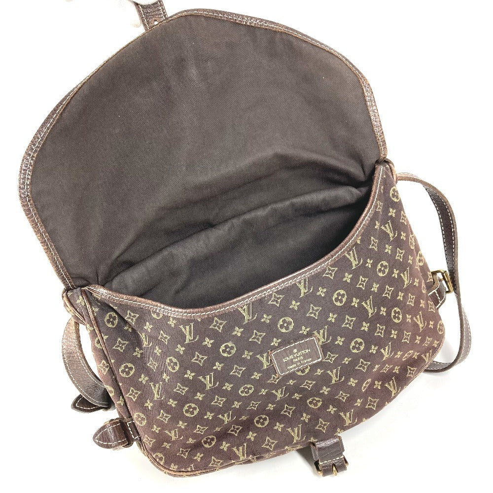 LOUIS VUITTON M95227 Monogram Mini Lin Saumur 30 Saumur 30 Bag Crossbody Flap Shoulder Bag Monogram Mini Lin Canvas Unisex Brown