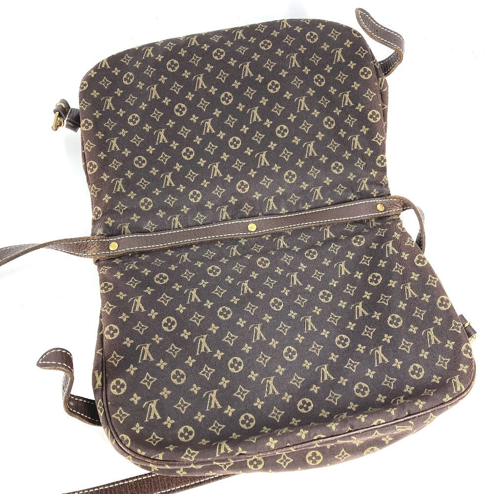 LOUIS VUITTON M95227 Monogram Mini Lin Saumur 30 Saumur 30 Bag Crossbody Flap Shoulder Bag Monogram Mini Lin Canvas Unisex Brown
