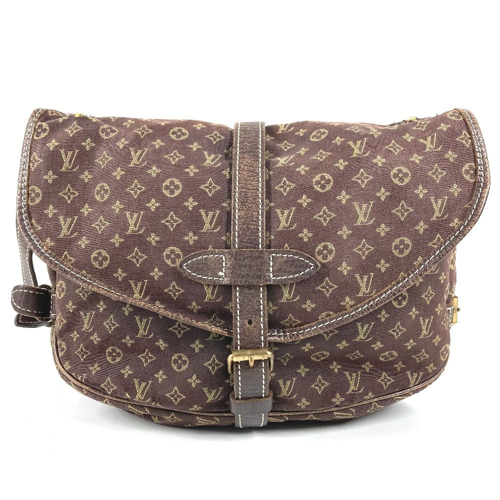 LOUIS VUITTON M95227 Monogram Mini Lin Saumur 30 Saumur 30 Bag Crossbody Flap Shoulder Bag Monogram Mini Lin Canvas Unisex Brown