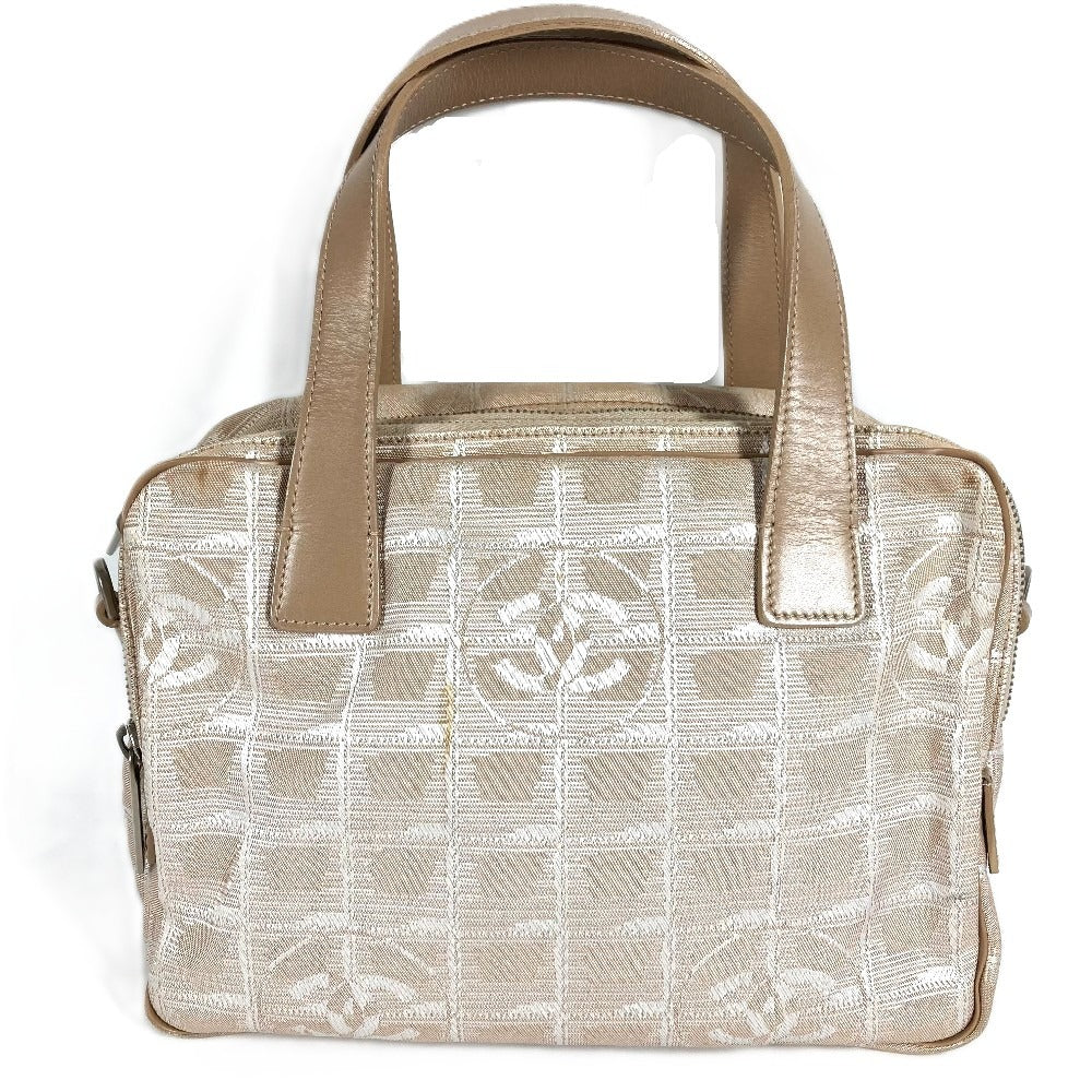 CHANEL New Travel Line Logo Bag Tote Bag Mini Bag Handbag Nylon Canvas/Leather Unisex Beige