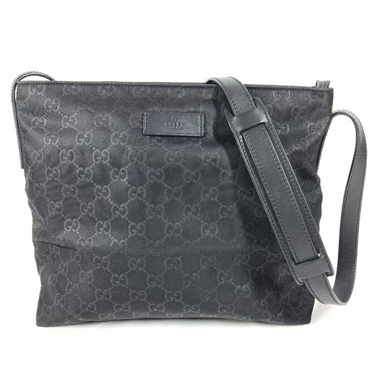 GUCCI 314529 GG ロゴ 斜め掛け カバン ショルダーバッグ レザー/ナイロン ユニセックス ブラック