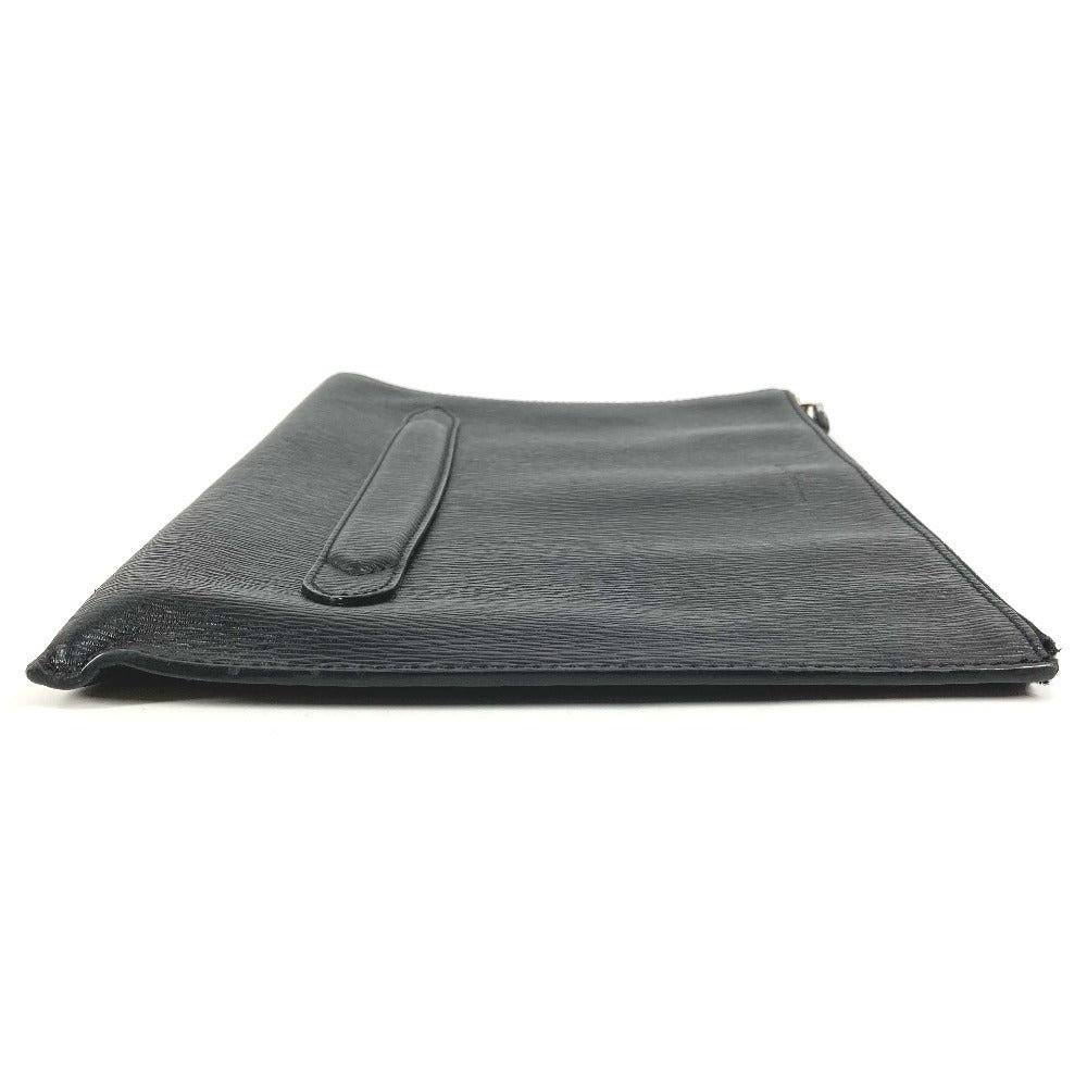 Salvatore Ferragamo Logo Pouch with Handle Clutch Bag Clutch Bag Leather Unisex Black