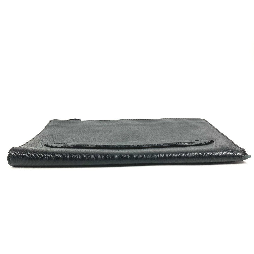 Salvatore Ferragamo Logo Pouch with Handle Clutch Bag Clutch Bag Leather Unisex Black