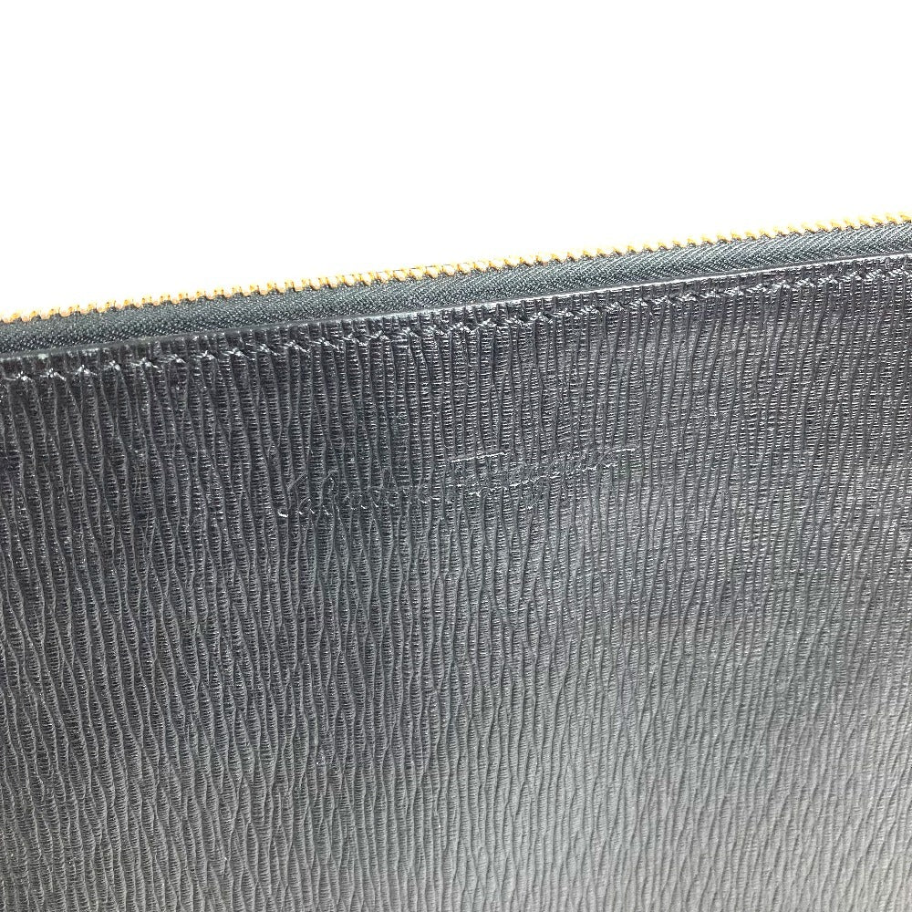 Salvatore Ferragamo Logo Pouch with Handle Clutch Bag Clutch Bag Leather Unisex Black