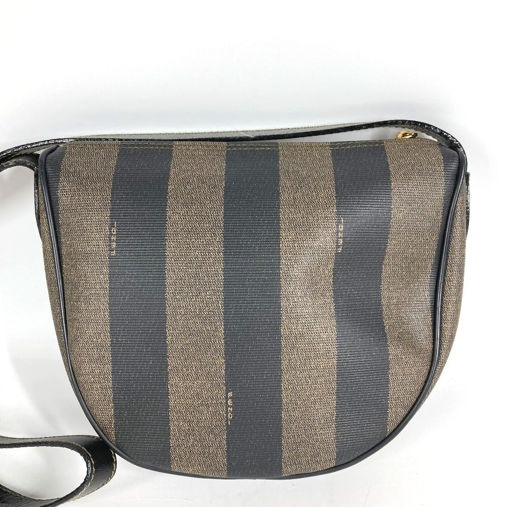 FENDI ヴィンテージ ペカン ロゴ カバン 斜め掛け ポシェット ショルダーバッグ PVC/レザー ユニセックス カーキ