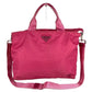 PRADA Triangle Logo Plate Bag 2WAY Tote Bag Handbag Shoulder Bag Nylon Unisex Pink